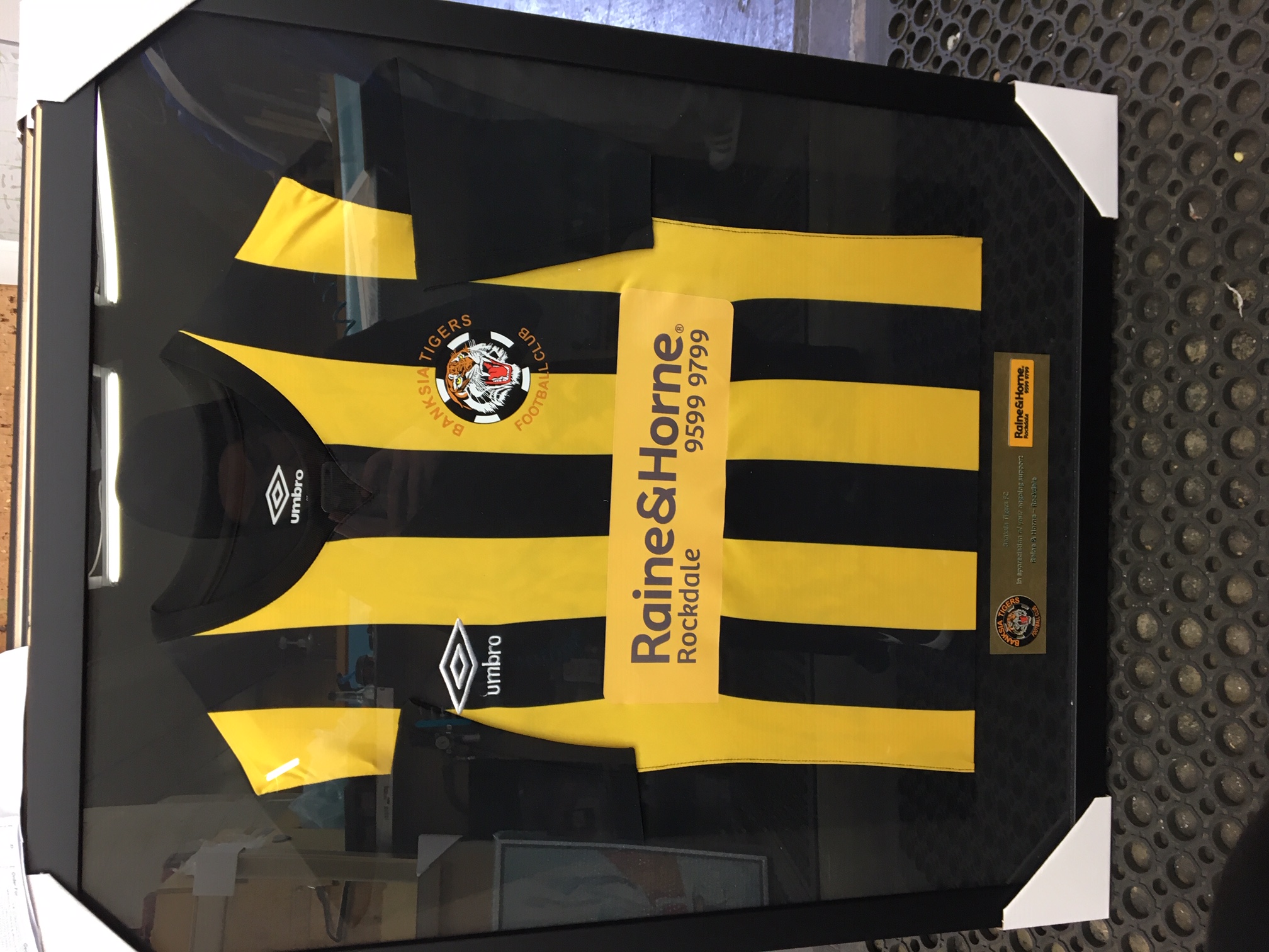 Framed Banksia Tigers FC jersey